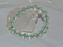 グリーンファントム水晶 11ミリ玉ブレスレット 内径17ｃｍ