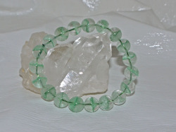 グリーンファントム水晶 10ミリ玉ブレスレット 内径17ｃｍ