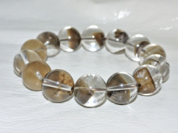 ブラウンファントム水晶 16ミリ玉ブレスレット