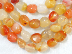 カーネリアン マルチカラー　タンブル型　約10～12ミリ　【bz-carnelmulti-tumble】【定型外可】