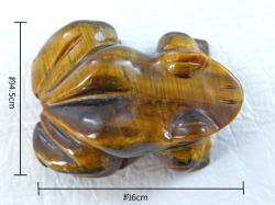 タイガーアイ（虎目石） カエルの置物