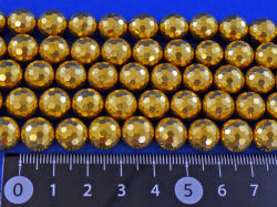 水晶に14金メッキ加工108面カット　10ミリ