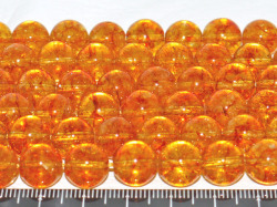 染めクラック水晶 シトリンカラー 10ミリ 天然石・パワーストーン