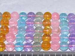 染めクラック水晶　マルチ　8ミリ