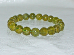 ペリドットブレスレット　9ミリ粒　約18.5ｃｍ