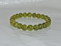 ペリドットブレスレット　7ミリ粒　約18ｃｍ
