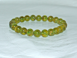 ペリドットブレスレット　7ミリ粒　約18ｃｍ