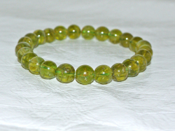 ペリドットブレスレット　7ミリ粒　約18ｃｍ
