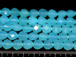 シーブルーカルセドニー　ハート型カット　10ミリ幅