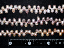 淡水パール(ピンク系）　12ミリ×8ミリ　端貫通