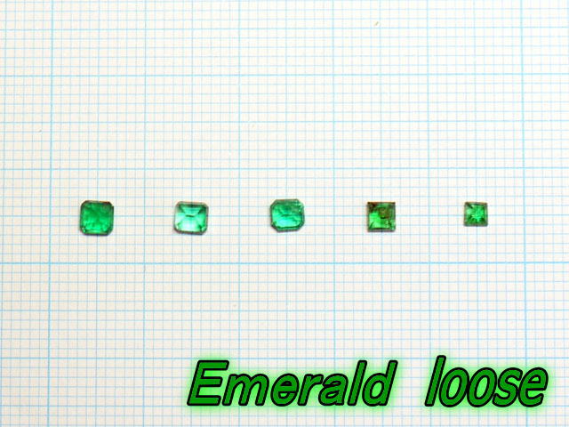 エメラルド　ルース　5個 0.884ｃｔ　【loose-004-emerald】【定型外郵便可】