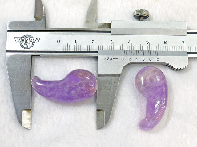 アメジスト勾玉　35ミリ 【mt0008】【定型外可】
