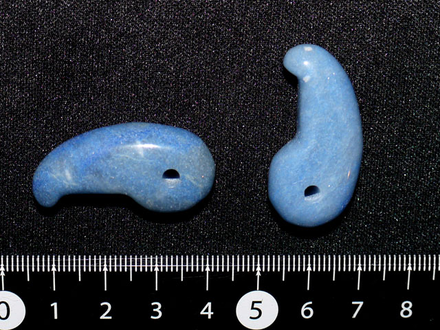 ブルーオブシディアン勾玉 35ミリ 【mt0058 】【定型外可】 天然石