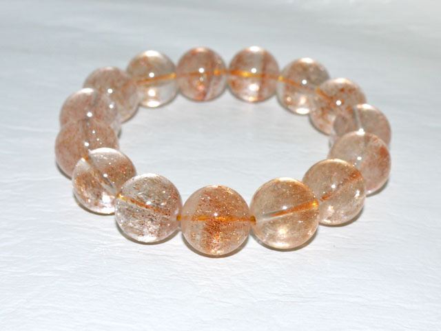 オレンジストロベリークオーツ ブレスレット　14ミリ