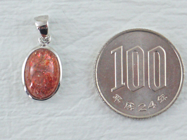 ストロベリーサンストーン ペンダント