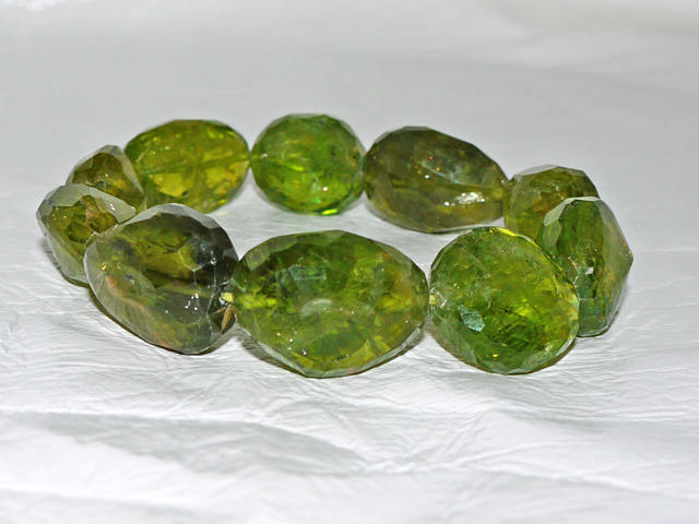 ペリドットブレスレット　タンブルカット　約20ｃｍ