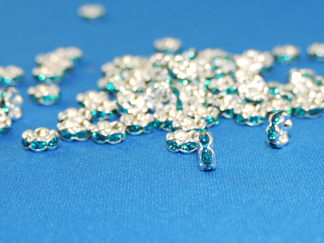 ロンデル６ミリ　ブルーグリーン　粒売り 【メール便可】
