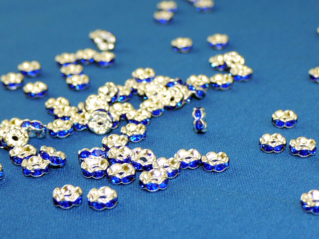 ロンデル６ミリ　ダークブルー　粒売り 【メール便可】