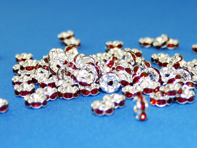 ロンデル６ミリ　ダークレッド　粒売り 【メール便可】