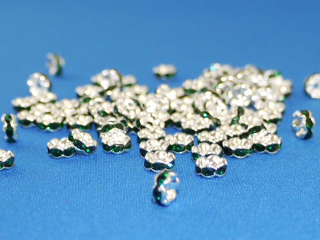 ロンデル６ミリ　グリーン　粒売り 【メール便可】