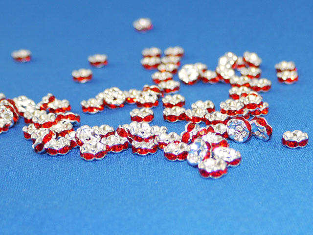 ロンデル６ミリ　レッド　粒売り 【メール便可】