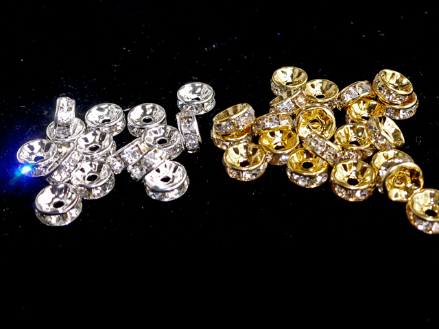 ロンデル8ミリ　ゴールドかシルバー　粒売り　【メール便可】