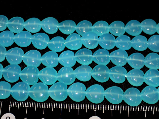 シーブルーカルセドニー　ハート型　1２ミリ幅