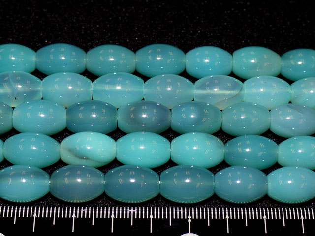 シーブルーカルセドニー　俵型　10ミリ×14ミリ