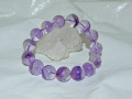 ファントムアメジスト 15ミリ玉ブレスレット 内径18ｃｍ