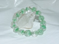 グリーンファントム水晶 15ミリ玉ブレスレット 内径19ｃｍ