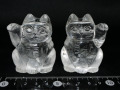 水晶招き猫ペア（中）　約280グラム