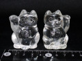 水晶招き猫ペア（小）　約160グラム