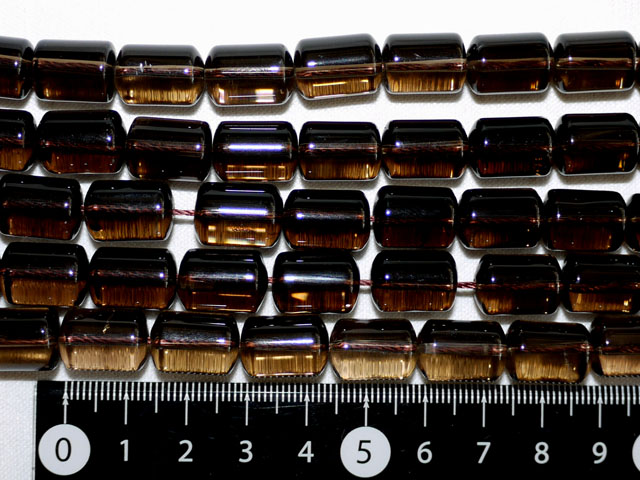 スモーキークオーツ（茶水晶）　ハート型クロス　約11ミリ