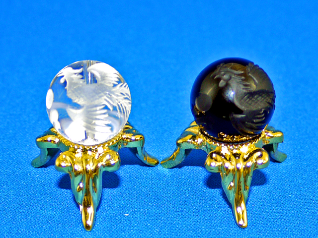 四神彫刻ビーズ　朱雀（鳥）　12ミリ 【メール便可】