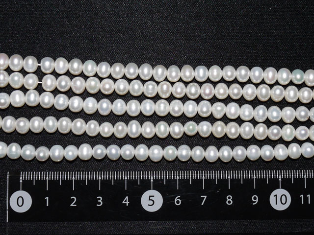 淡水パール(白）　6ミリ×5ミリ