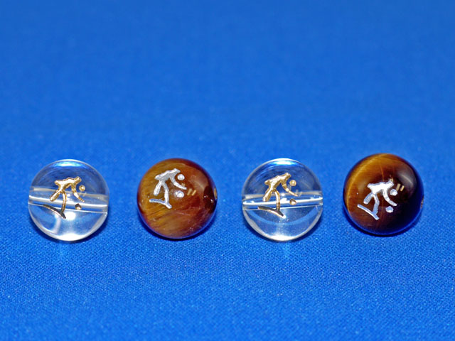 梵字彫刻ビーズ　うし・とら年生まれ　12ミリ