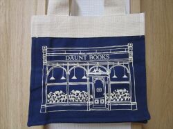 ドーントブックス(Daunt Books)トートバッグ小(両面同一柄）（ロンドンの書店）世界で最も美しい本屋さん（紺色）コットン・イン・コンバージョン素材インド製LO58
