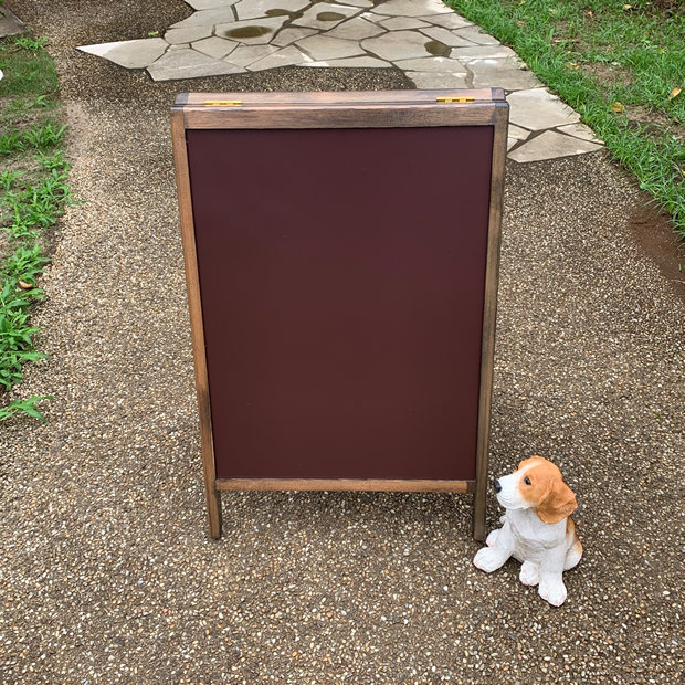 アンティーク風A型ブラウンボード450X600mm／マーカーボード/飲食店・サロン・ショップ／屋内・屋外