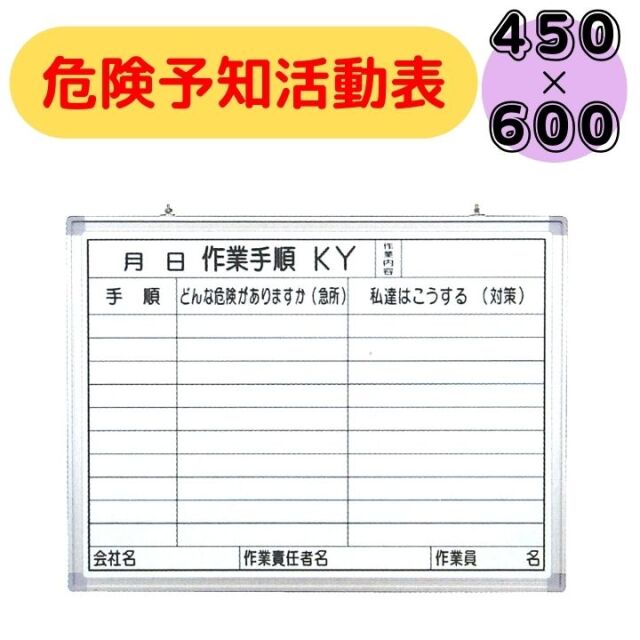 C-3W 危険予知活動表 ボード ＫＹ よこ型 450×600 ホワイトボード