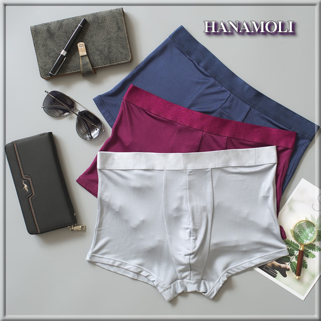 【HANAMOLI価格据え置き】メンズボクサーパンツ【快適にフィットする立体デザイン】高級感ある光沢とシックなカラー