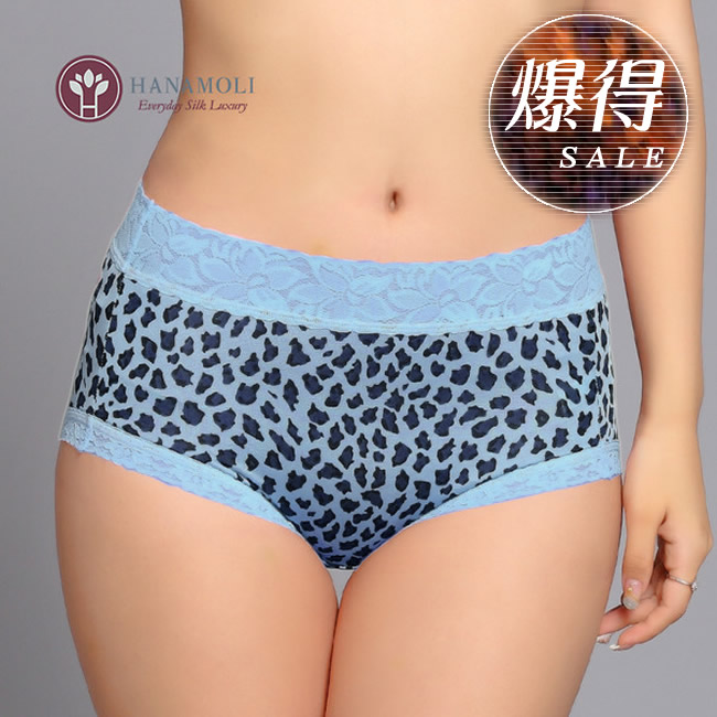 【最終価格爆得SALE60%OFF】シルク100%レース付きプリントフルショーツ【薔薇柄orヒョウ柄】2サイズ5パターン