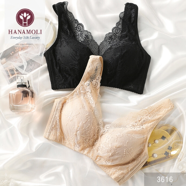 【いきなり43％OFF】肌側シルク100%フルカップレースブラ【ホック3段3調節付】2カラー3サイズ