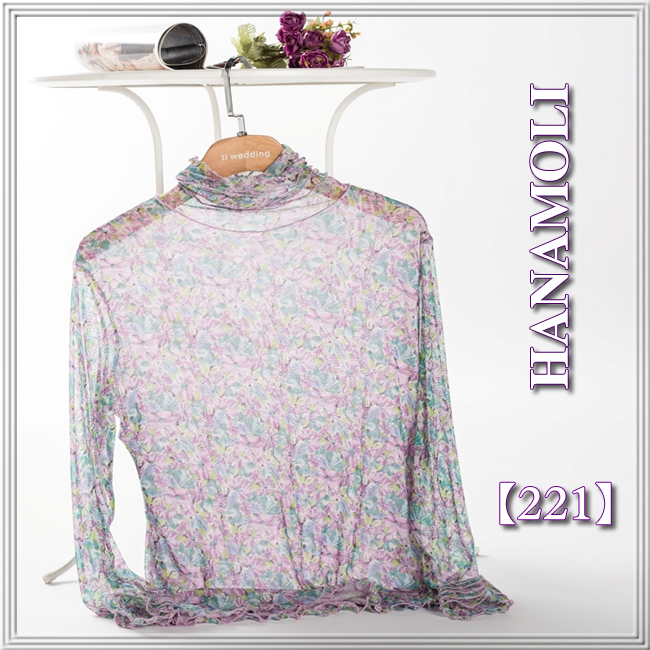 【首を2ｃｍ長く細く】シルクチュールハイネックカットソー【改良タイプ】　612-221