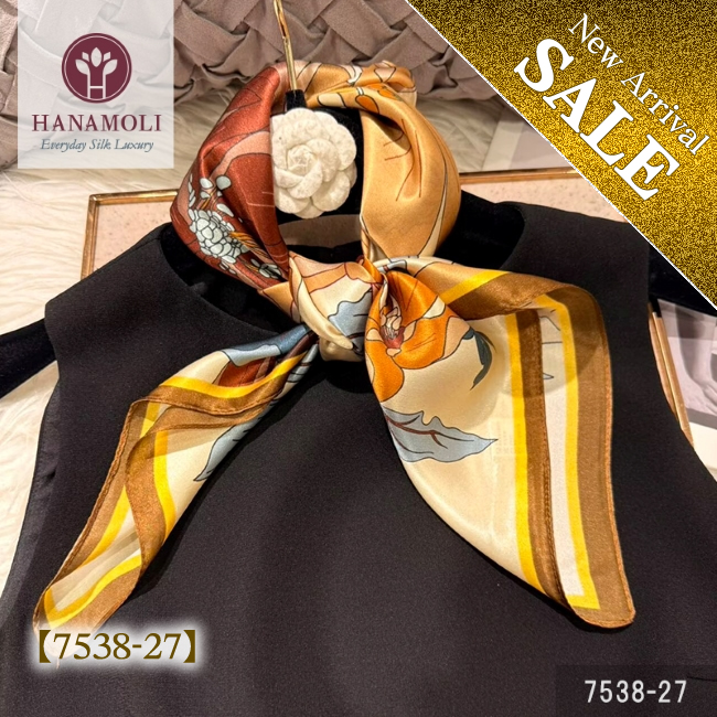 【2026NEWカラー】【美しい光沢が贅沢なシルクサテン】シルク100%サテンスカーフ【6color】【68cm×68cm】大きめサイズなので1枚で華やかに【45％OFF】