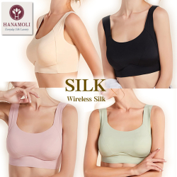 【肌シルク100％】ワイヤレスハーフトップブラ　スポーツやナイトブラなどに【お試しプライス24％OFF】