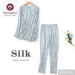 【HANAMOLI】シルク100％丸首パジャマ エチュード704【ポーチは付いてません】【35％OFF】