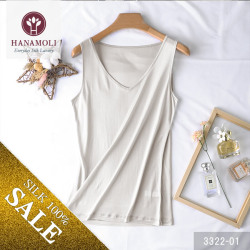 シルクVネックタンクトップ【3322】シルク100％で滑らかな着心地【お試しプライス42％OFF】