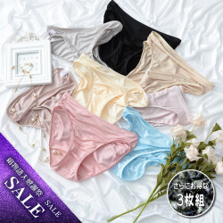 【絹物語感謝祭】【さらにお得な同色3枚組】アウターに響かないシンプルシルクショーツ ■スポーツやアウターの透け感が気になるときオススメショーツ