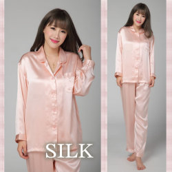 【厚地】シルクサテン19匁 シンプル高品質パジャマ モーブピンク【34％OFF】