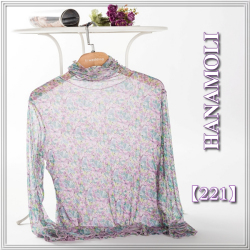 【首を2ｃｍ長く細く】シルクチュールハイネックカットソー【改良タイプ】　612-221